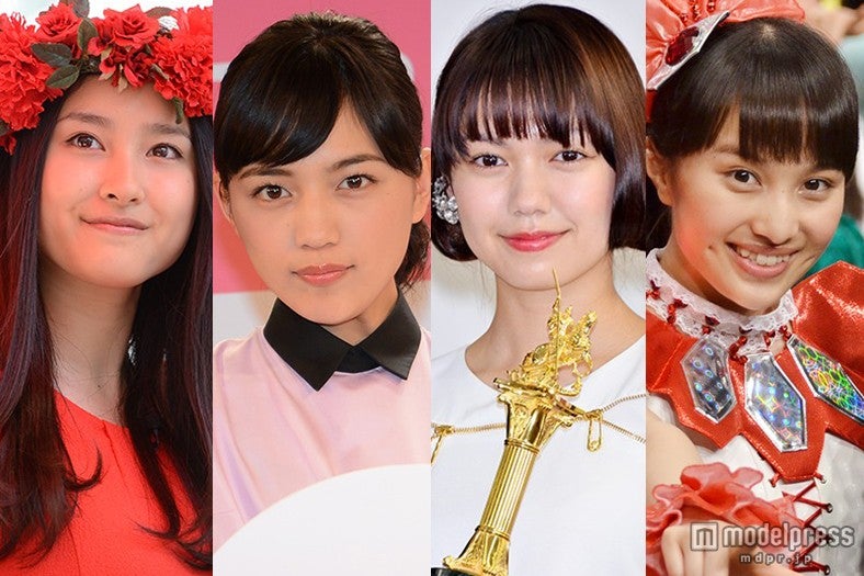 2015年成人式を迎える芸能人（左から）土屋太鳳、川口春奈、二階堂ふみ、百田夏菜子【モデルプレス】