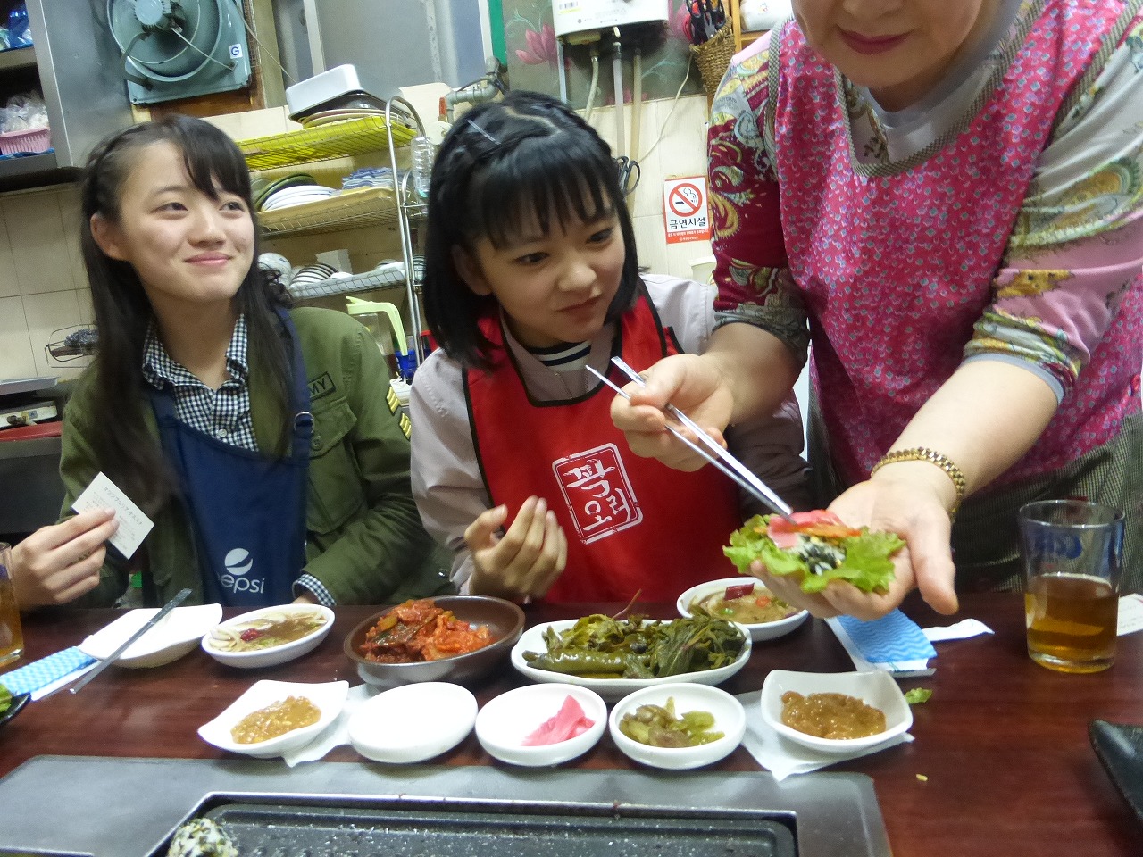 釜山での夕食は大満足！（愛／理子）